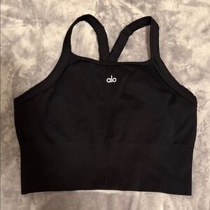 Alo Women’s Seamless Ribbed Favorite Bra Tank. Size L. Black.